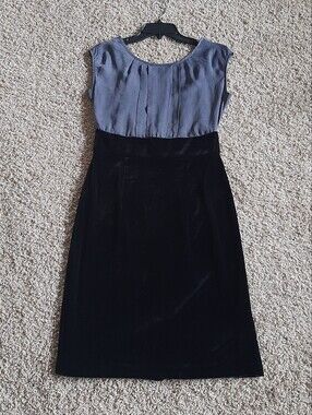 Velvet And Poly Contrast Dress In Great Condition